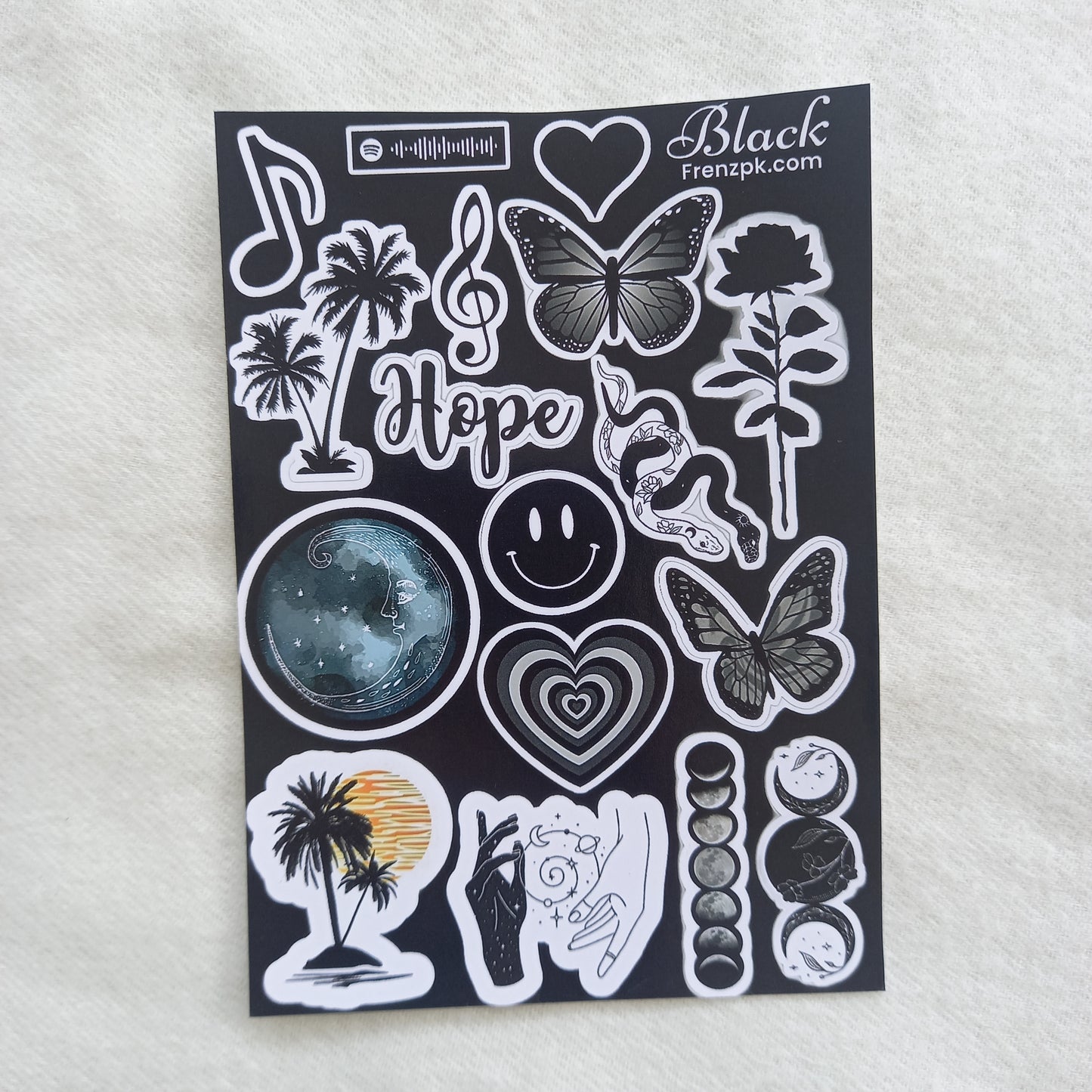 Black Uncut Sticker Sheets (Pack of 4)