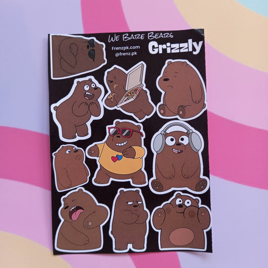 We bare bears Grizzly Uncut Sticker Sheet