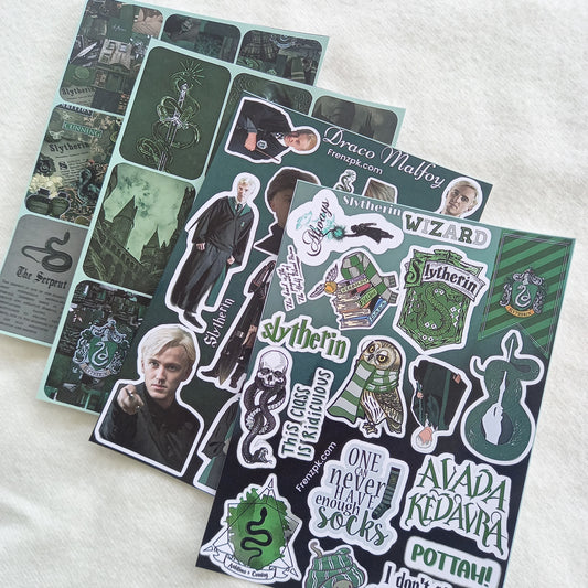 Slytherin Uncut Sticker Sheets (Pack of 4)