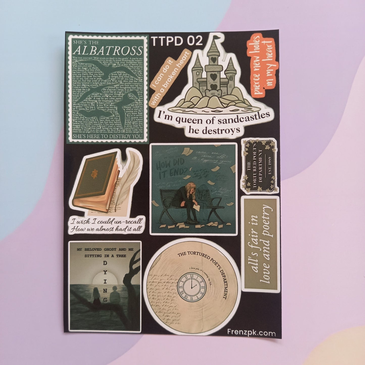 Taylor Swift TTPD (The Tortured Poets Department) Uncut Sticker Sheets (Pack of 4)