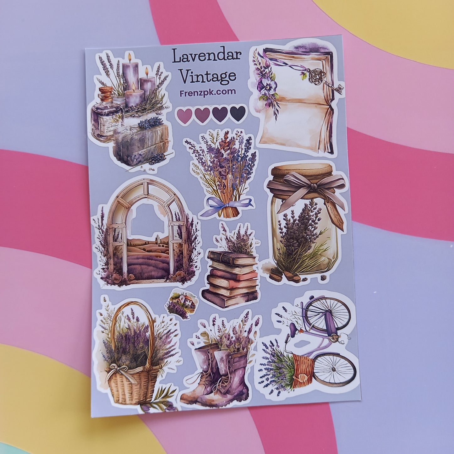 Lavendar Uncut Sticker Sheets (Pack of 4)