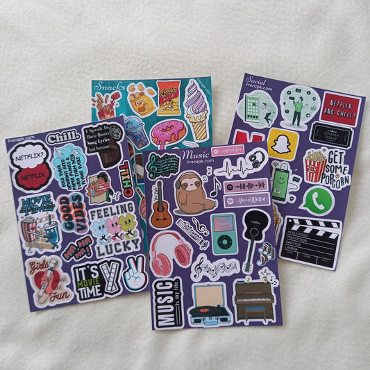 Social Chill Uncut Sticker Sheets (Pack of 4)