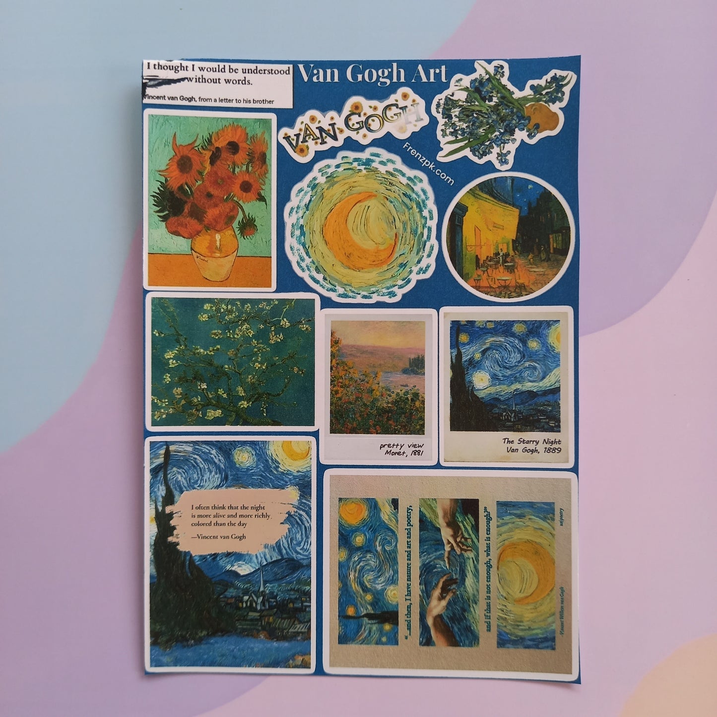 Van Gogh Uncut Sticker Sheets (Pack of 4)