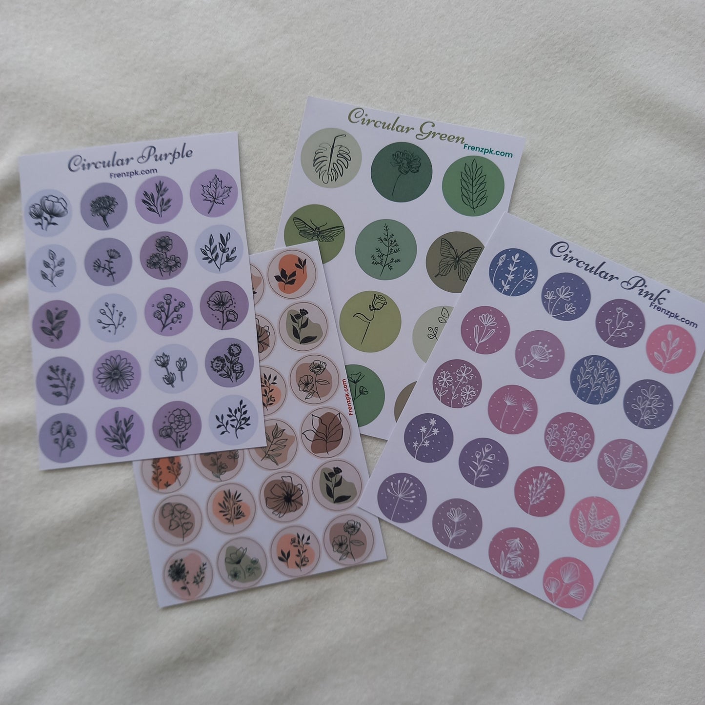 Circular Uncut Sticker Sheets (Pack of 4)