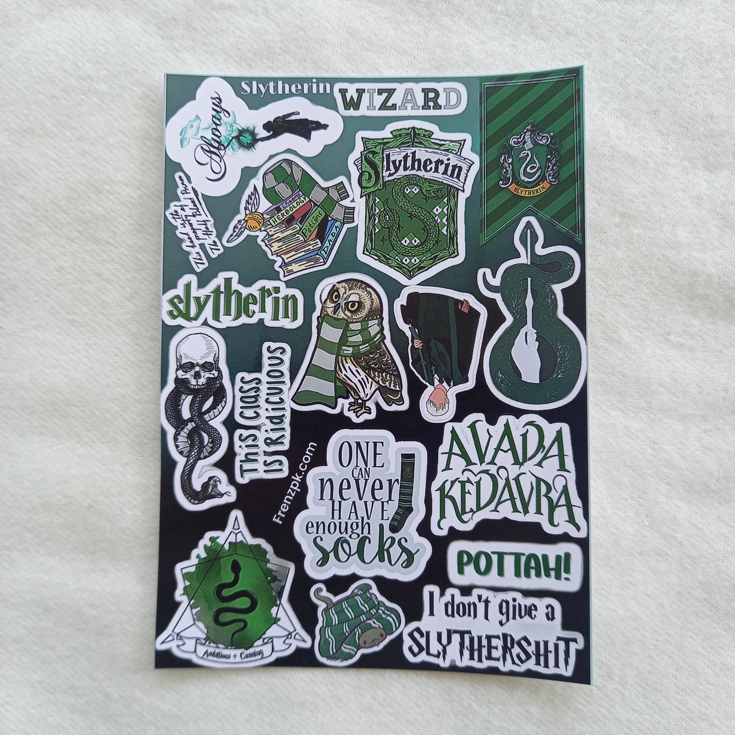 Slytherin Uncut Sticker Sheets (Pack of 4)