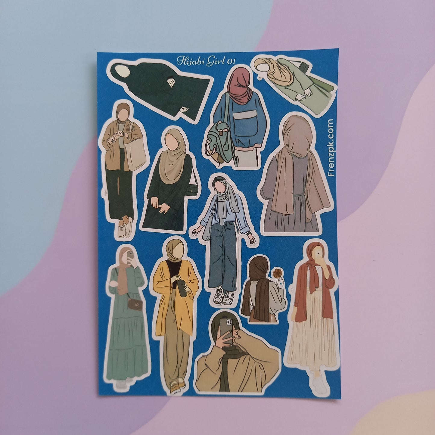 Hijabi Girl 01 - 04 Uncut Sticker Sheets (Pack of 4)