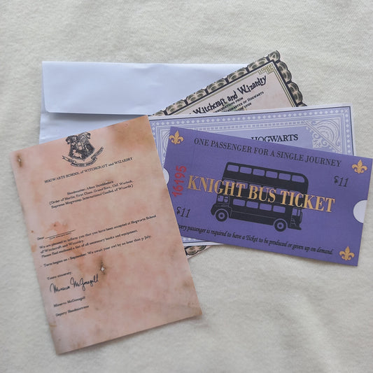 Hogwarts Letter and tickets