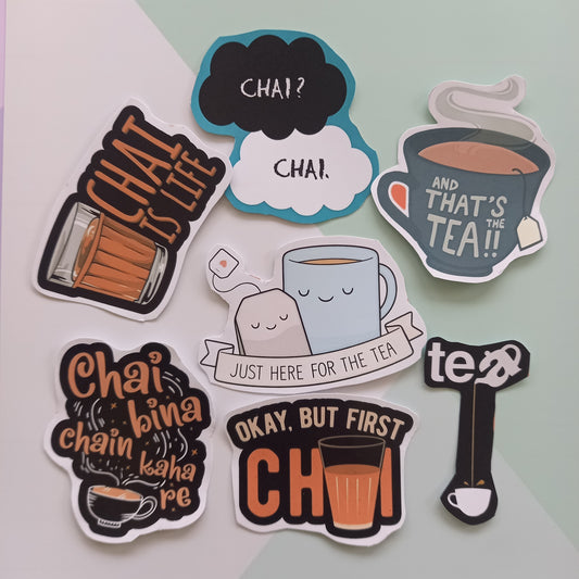 Chai Laptop Stickers - Pack of 7