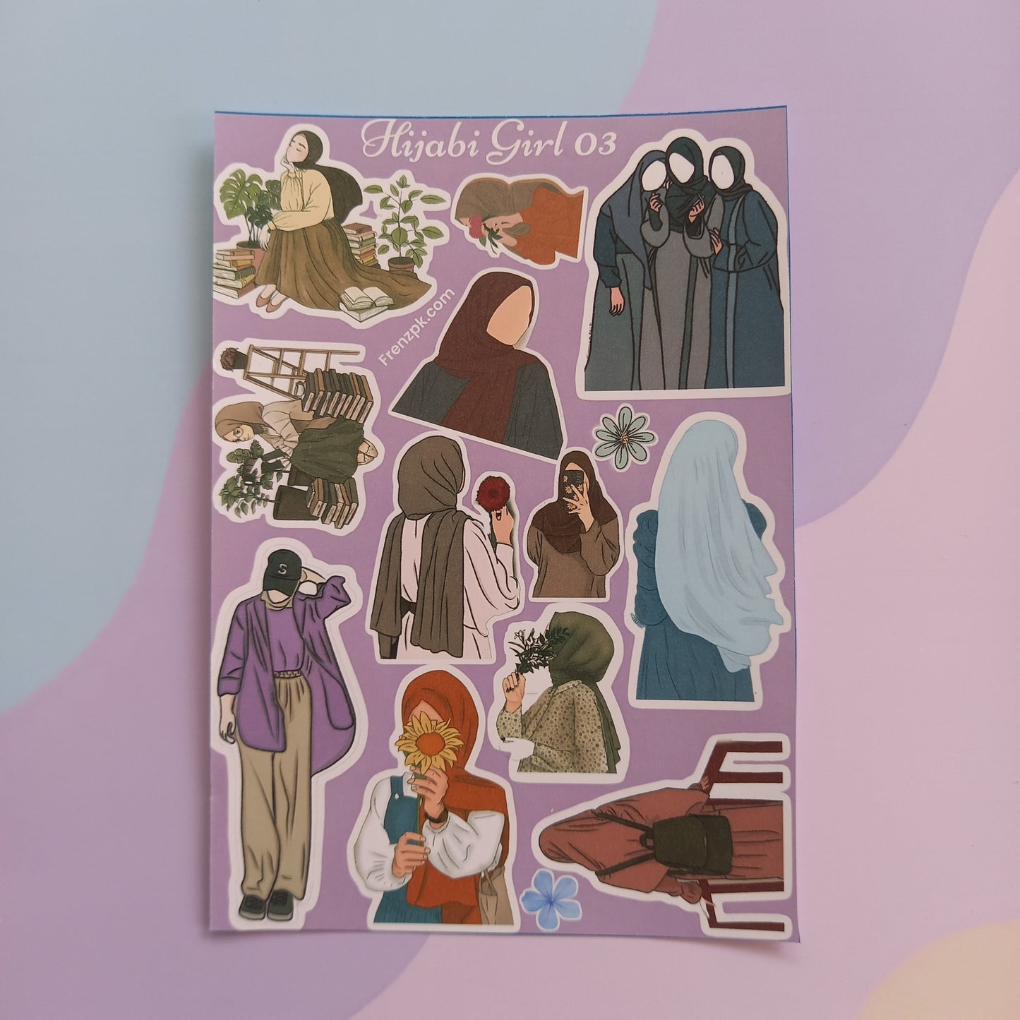 Hijabi Girl 01 - 04 Uncut Sticker Sheets (Pack of 4)