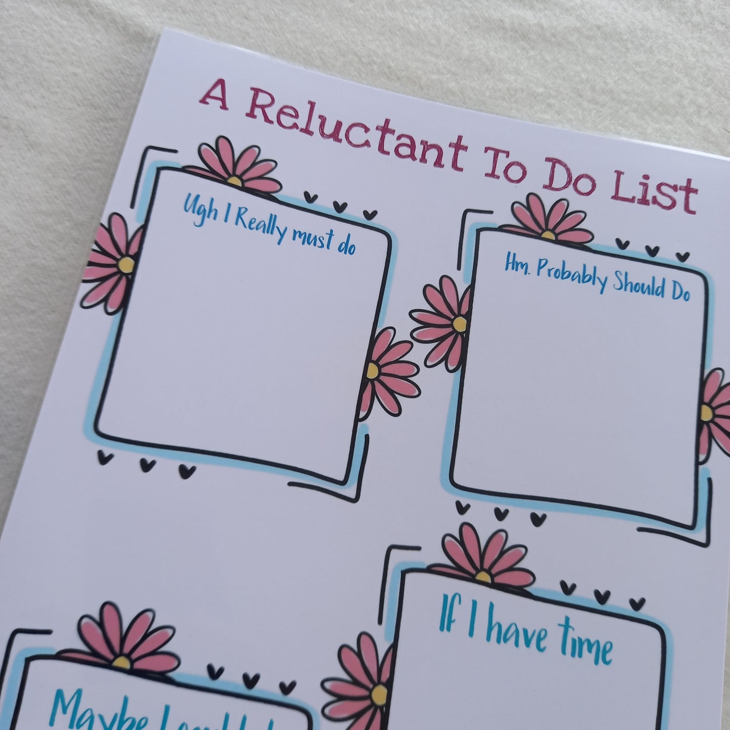 A Reluctant To Do List Laminated Eraseable Planner