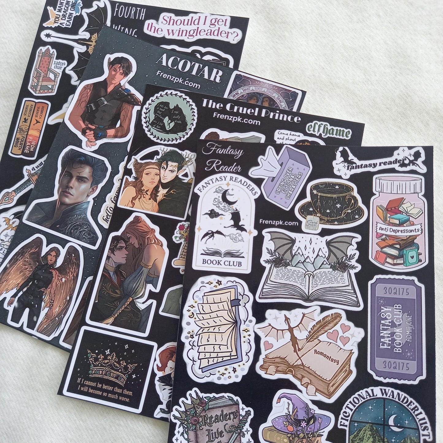 Fantasy Books Uncut Sticker Sheets (Pack of 4)