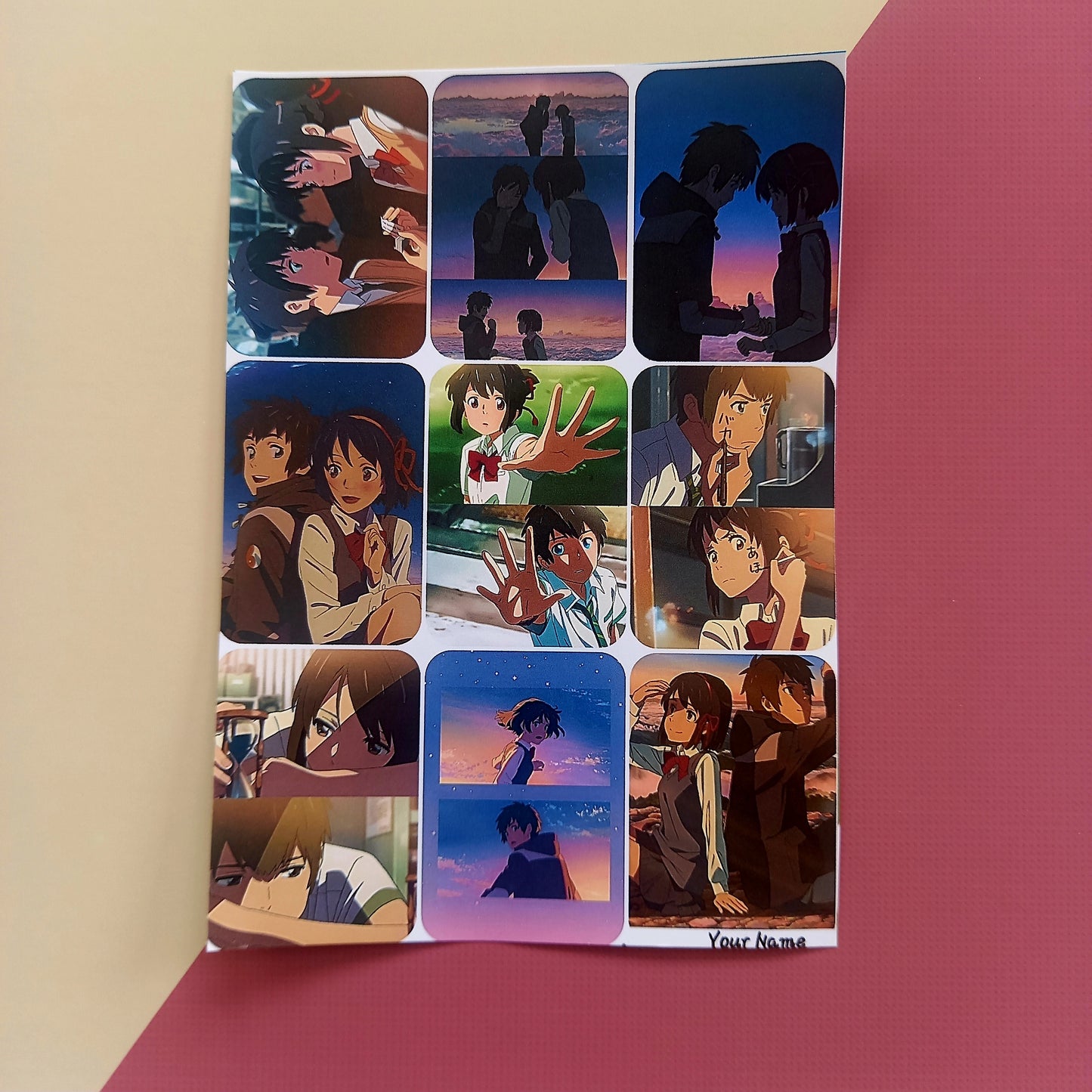 Your Name Uncut sticker sheet