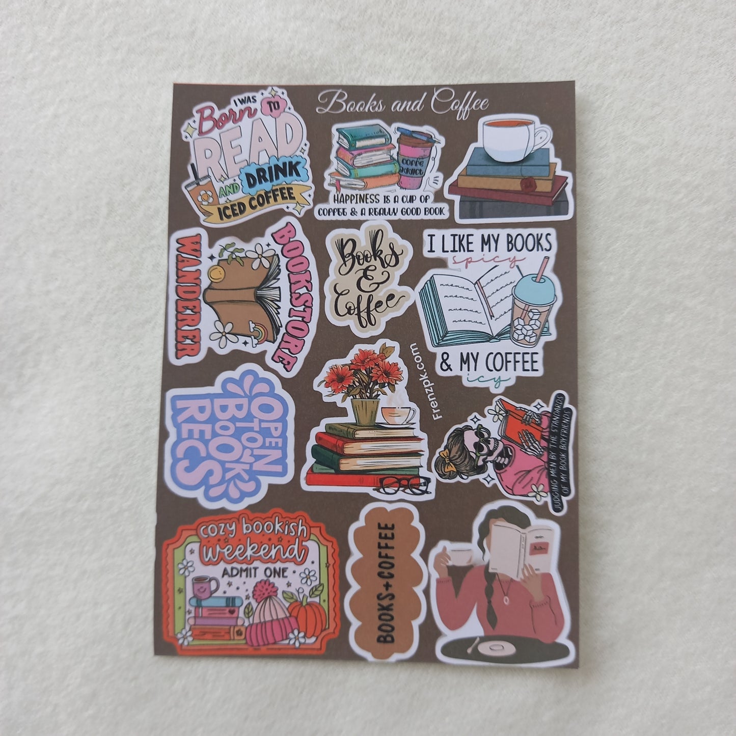 Books, coffee and tea Uncut Sticker Sheets (Pack of 4)