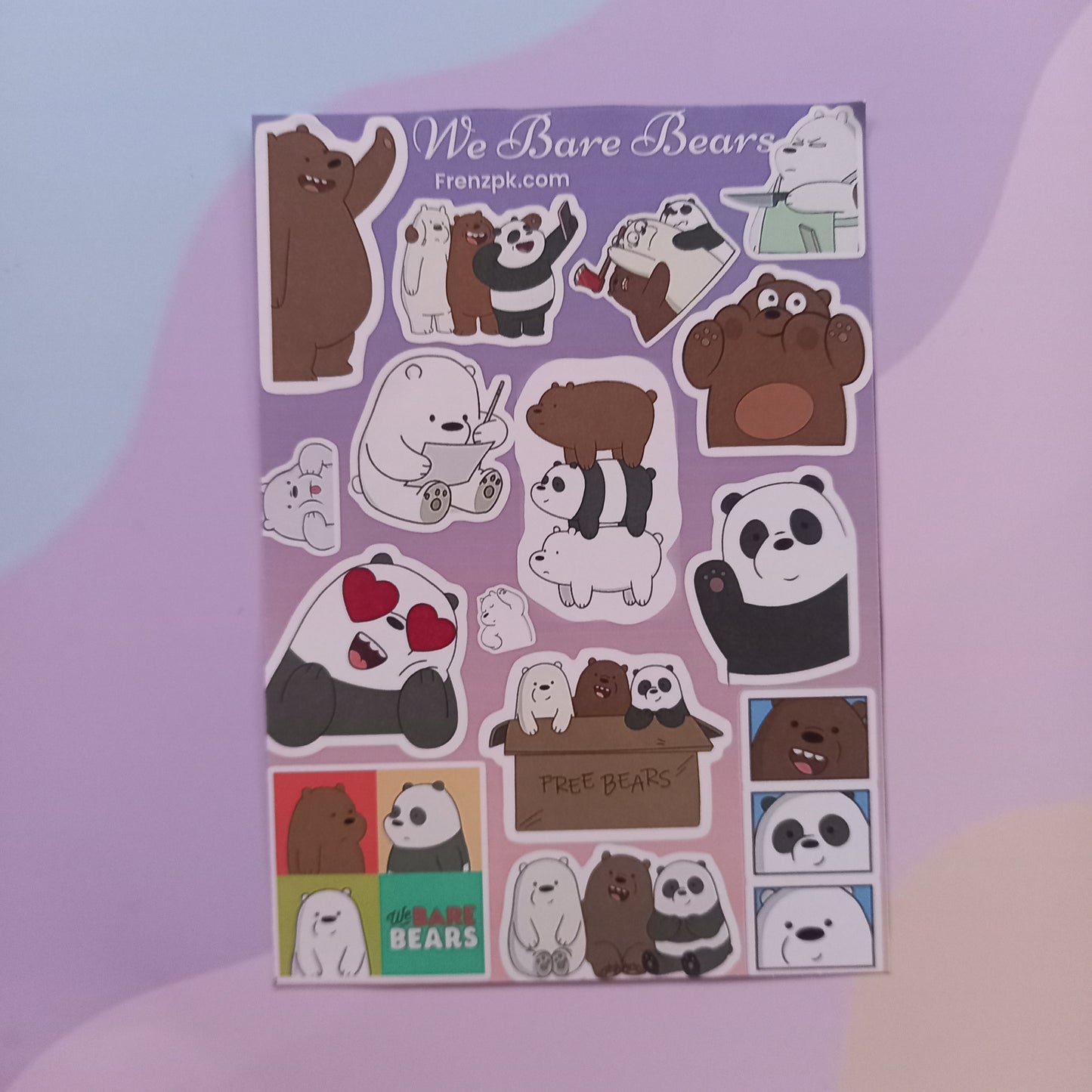 We bare bears Uncut Sticker Sheets (Pack of 4)