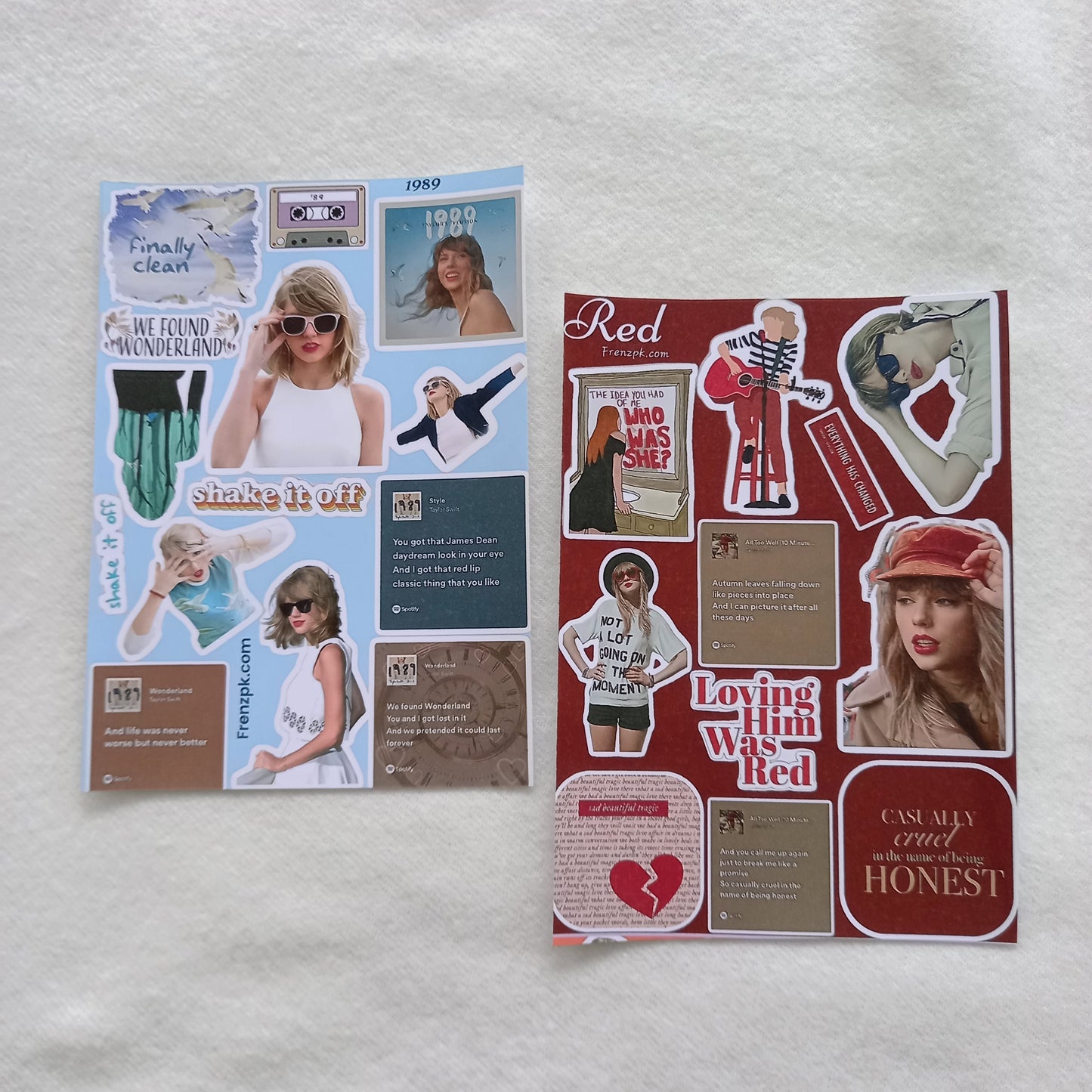 Taylor Swift Lyrical Uncut Sticker Sheets (Pack of 12)