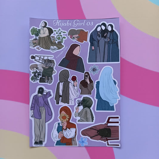 Hijabi Girl 03 Uncut sticker sheet