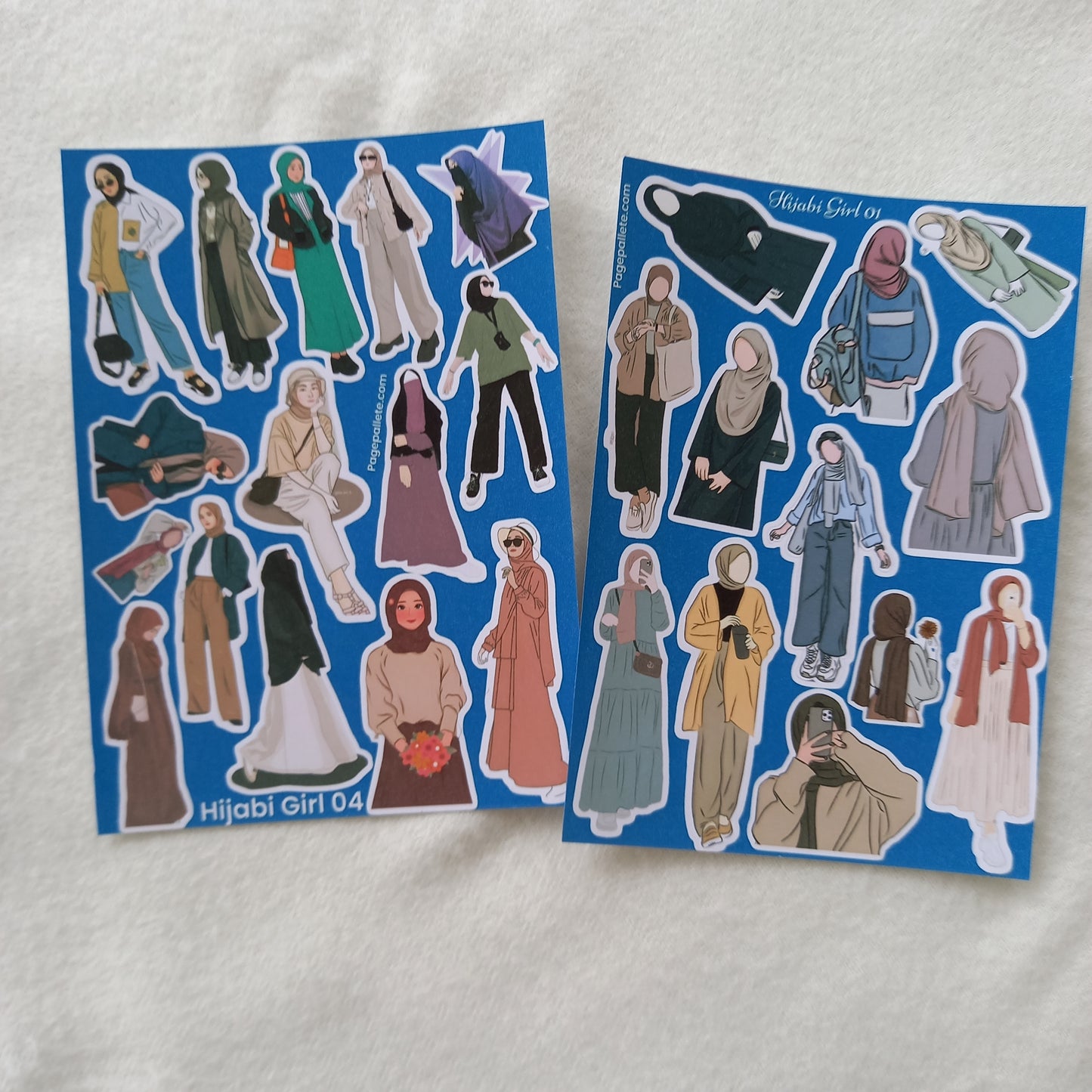 Hijabi Girls Uncut Sticker Sheets (Pack of 16)