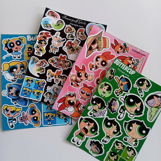 Powerpuff Girls Uncut Sticker Sheets (Pack of 4)