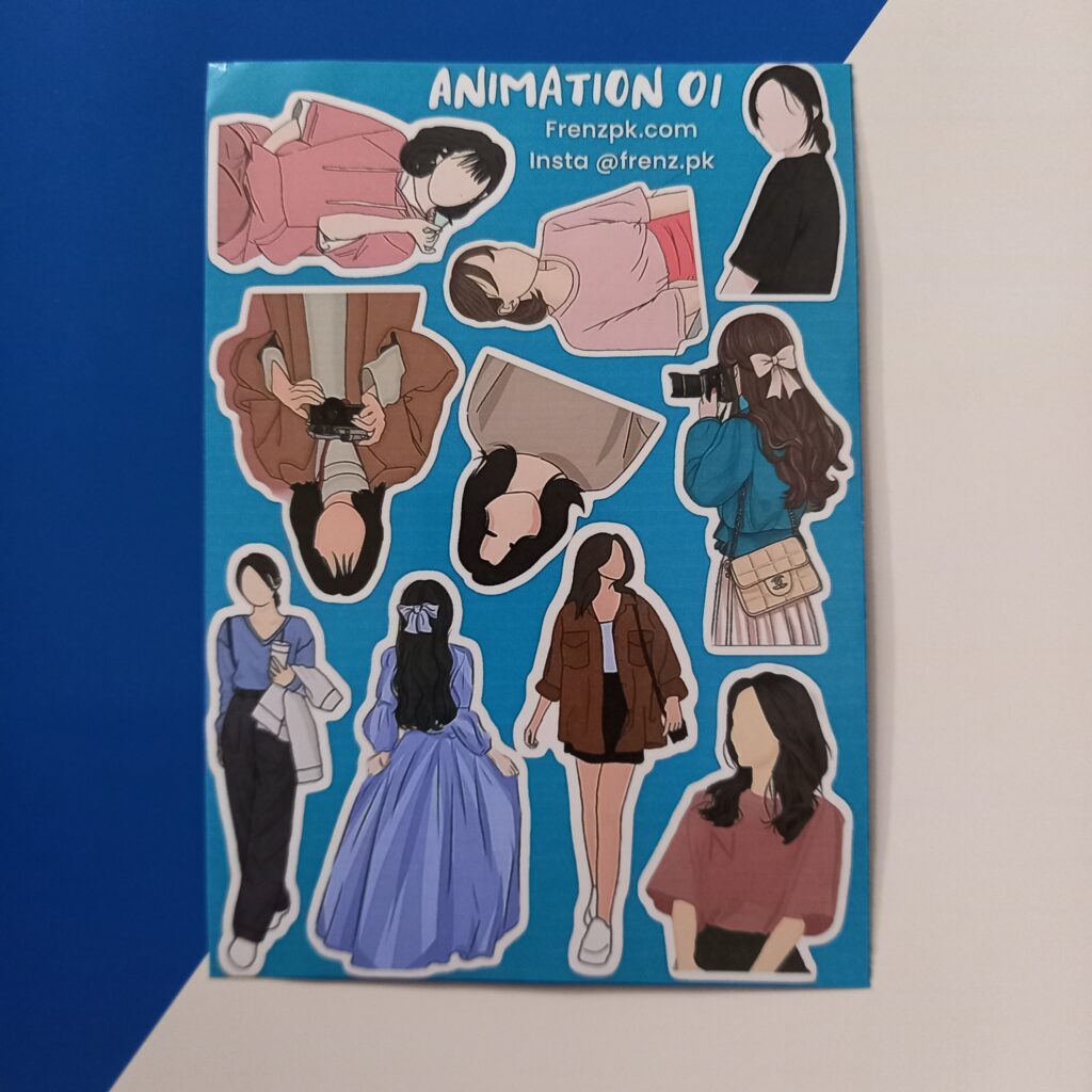 Animation 01 UNCUT Sticker Sheet A6 size