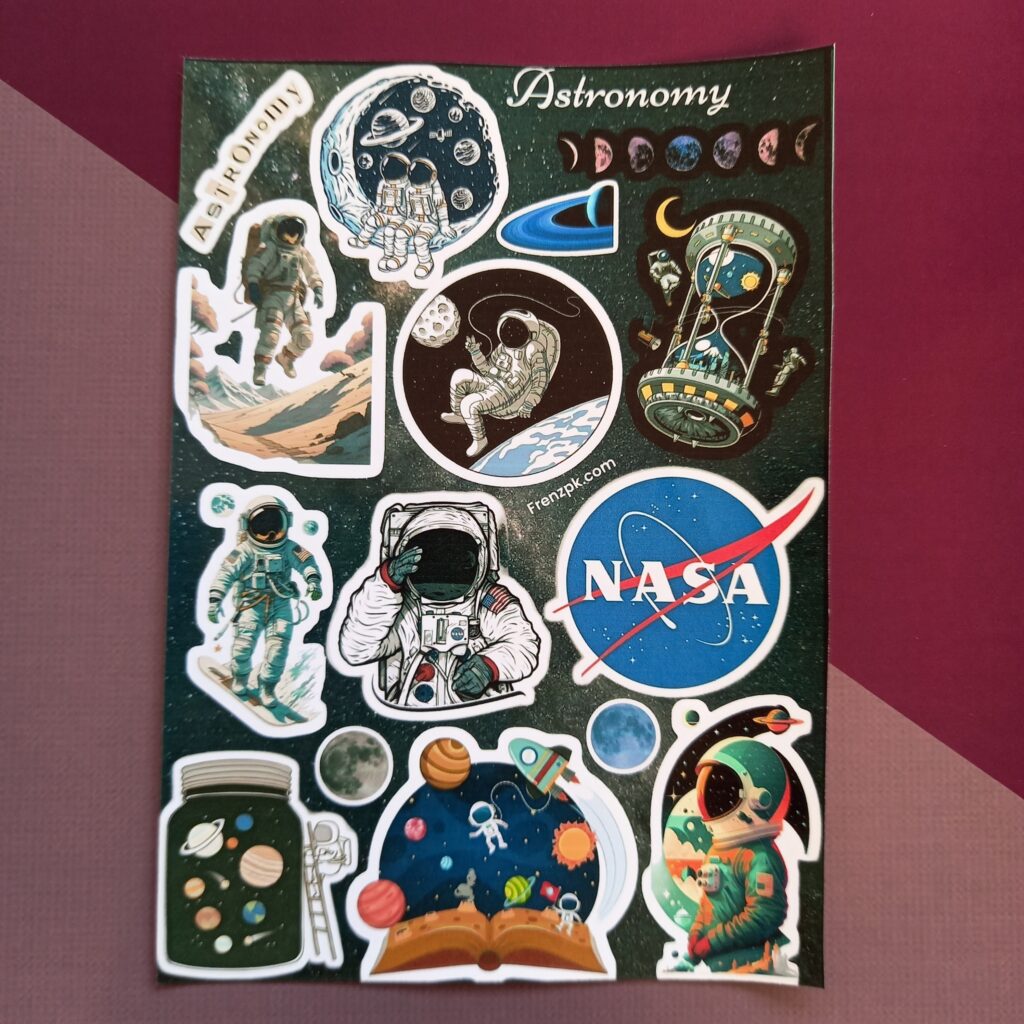 Astronomy UNCUT sticker sheet A6 size
