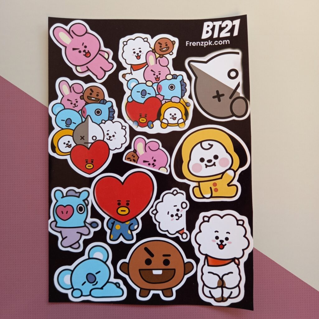 BT21 - UNCUT sticker sheet A6 size