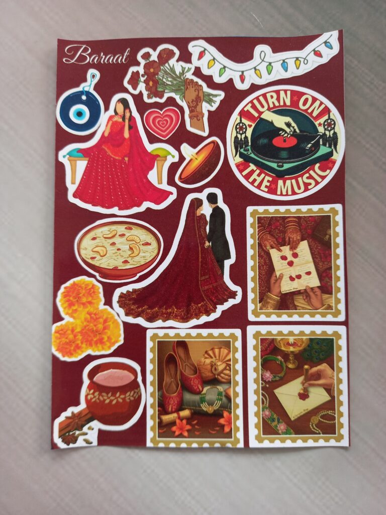 Baraat UNCUT sticker sheet A6 size