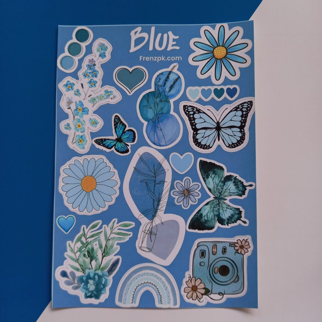 Blue - UNCUT sticker sheet A6 size