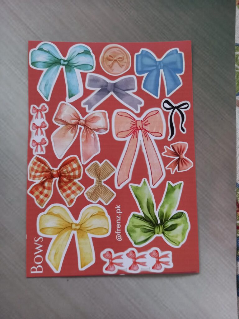 Bows - UNCUT sticker sheet A6 size