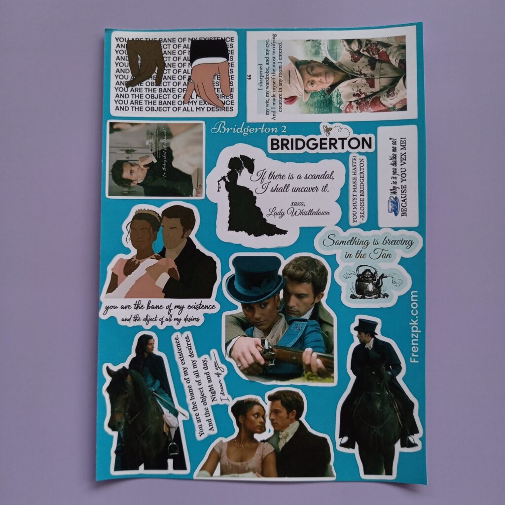 Bridgerton 2 - UNCUT sticker sheet A6 size