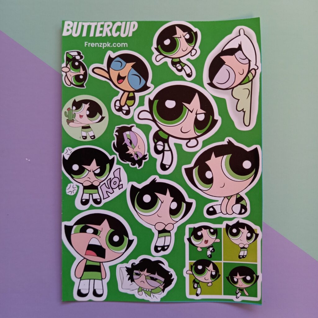 Buttercup - UNCUT sticker sheet A6 size