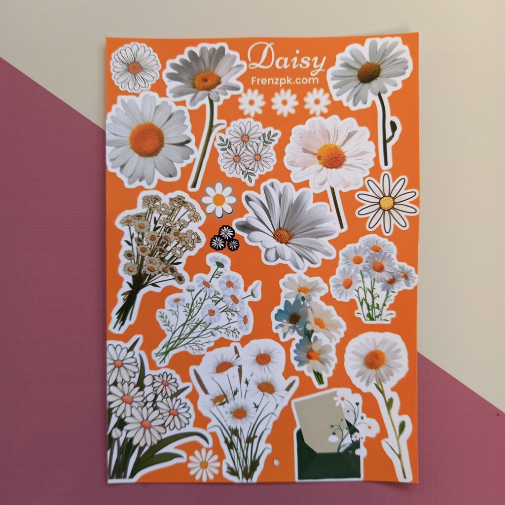 Daisy - UNCUT sticker sheet A6 size