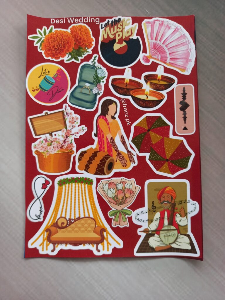 Desi Wedding - UNCUT sticker sheet A6 size