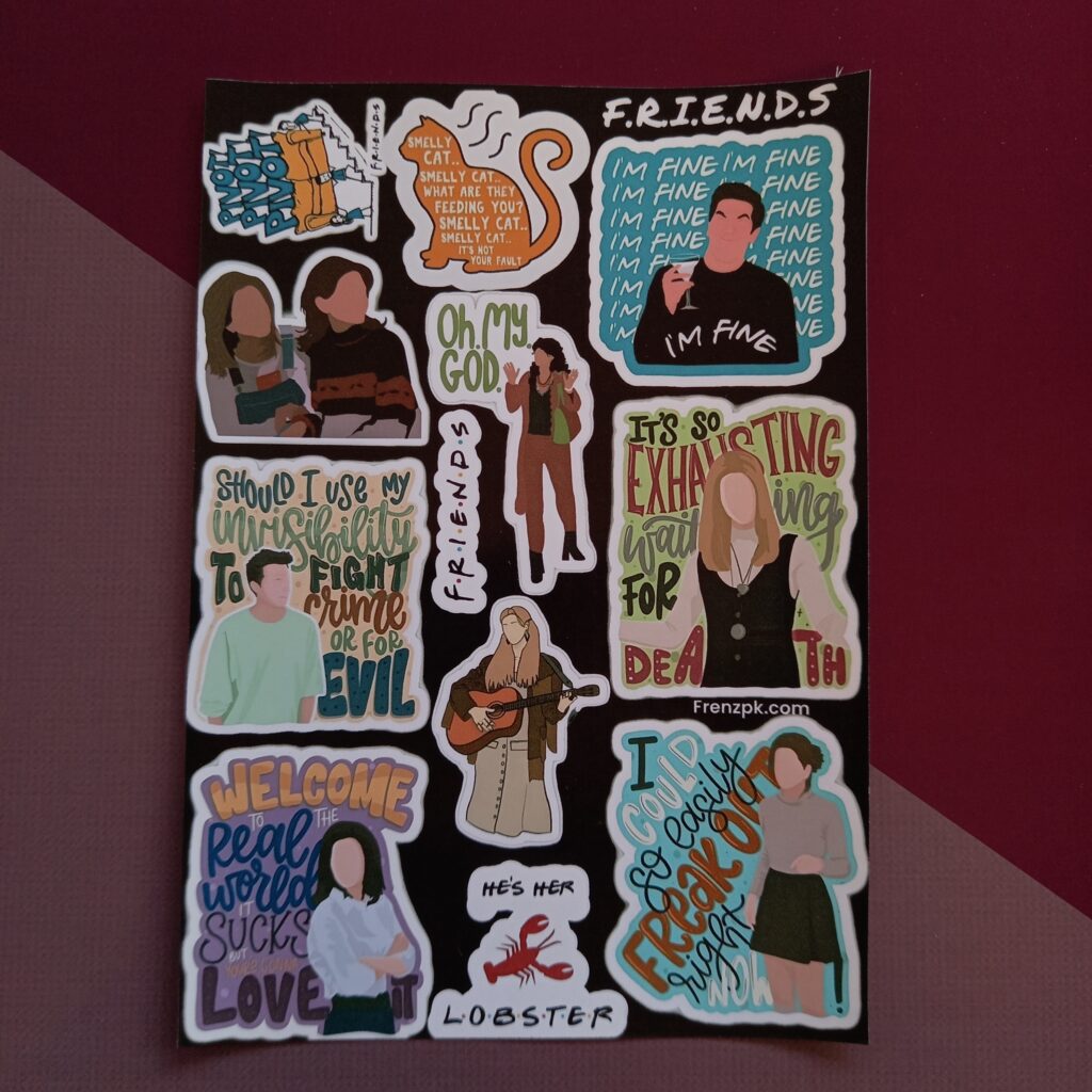 FRIENDS - UNCUT sticker sheet A6 size