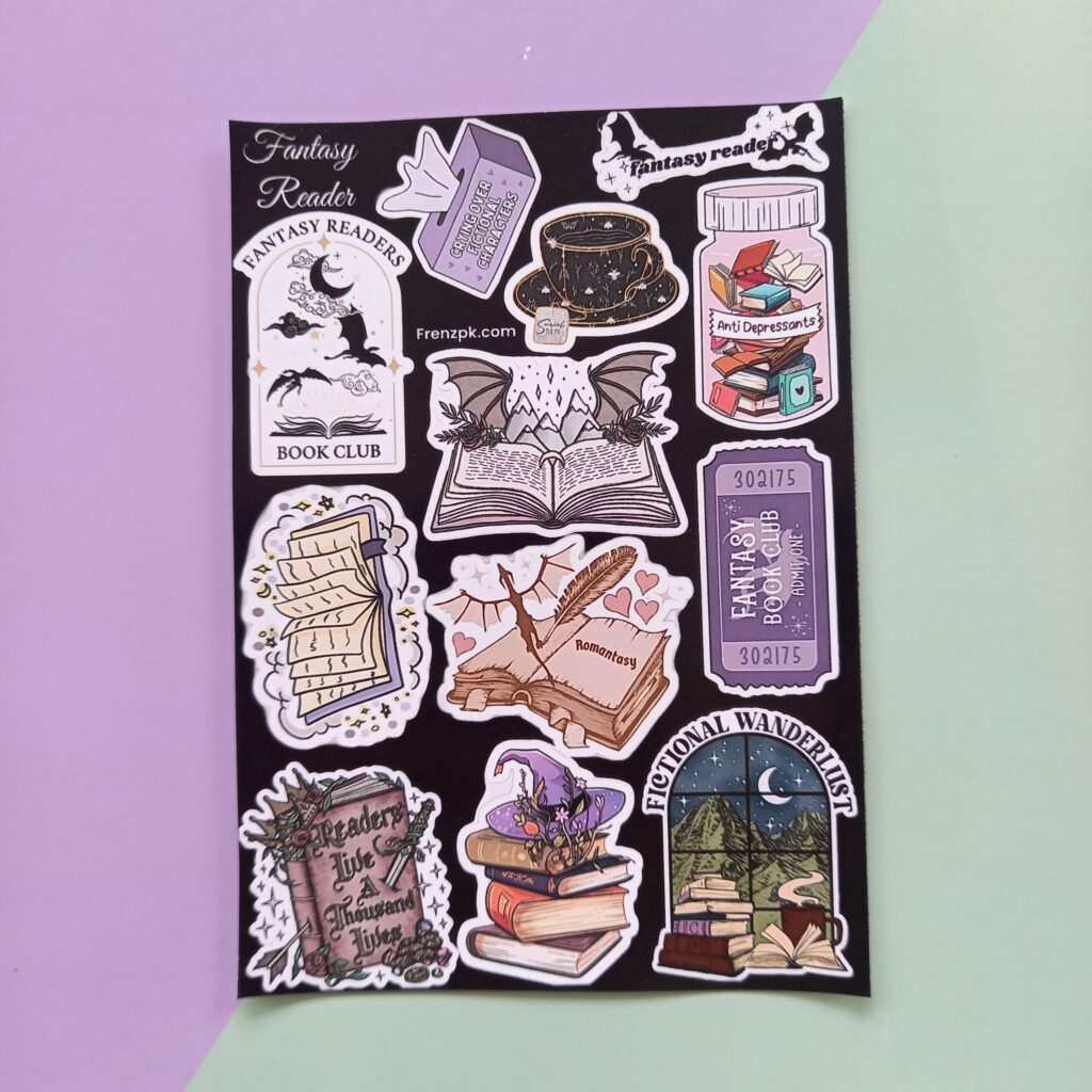 Fantasy Reader - UNCUT sticker sheet A6 size