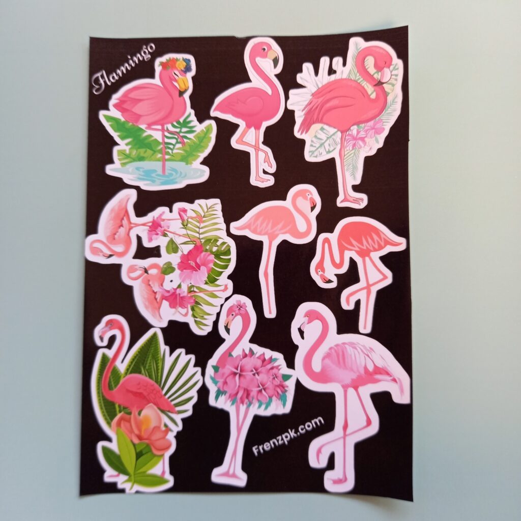 Flamingo - UNCUT sticker sheet A6 size