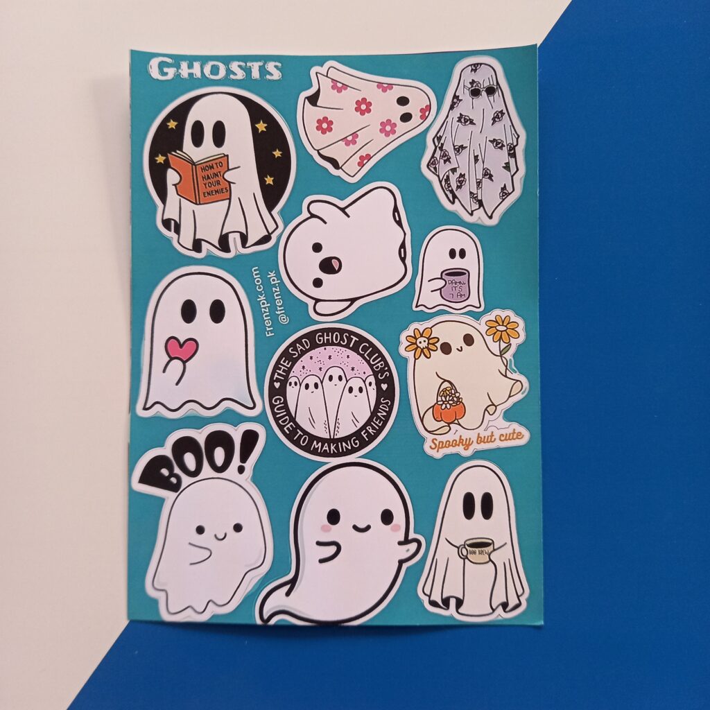 Ghosts - UNCUT sticker sheet A6 size