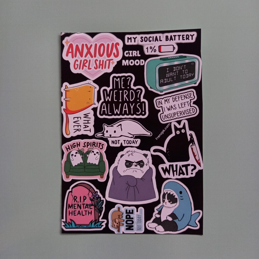 Girl Mood - UNCUT sticker sheet A6 size