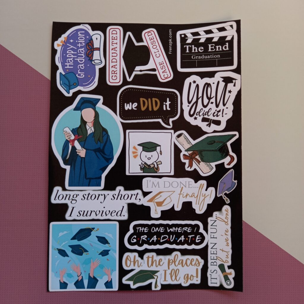 Graduation - UNCUT sticker sheet A6 size