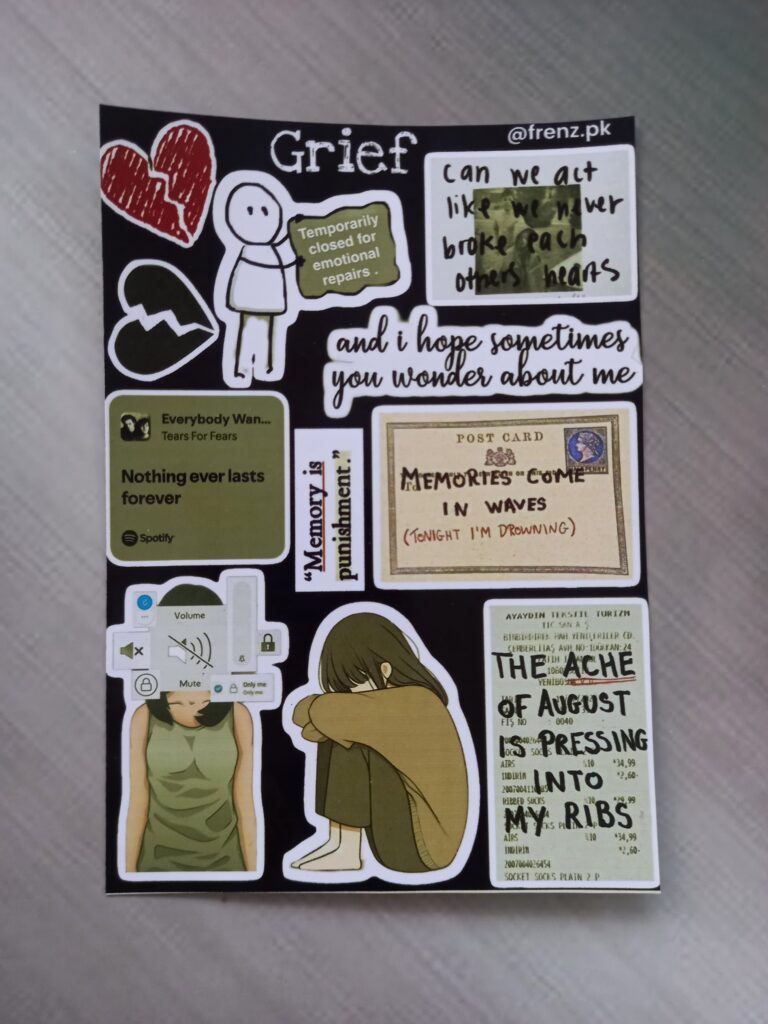 Grief - UNCUT sticker sheet A6 size