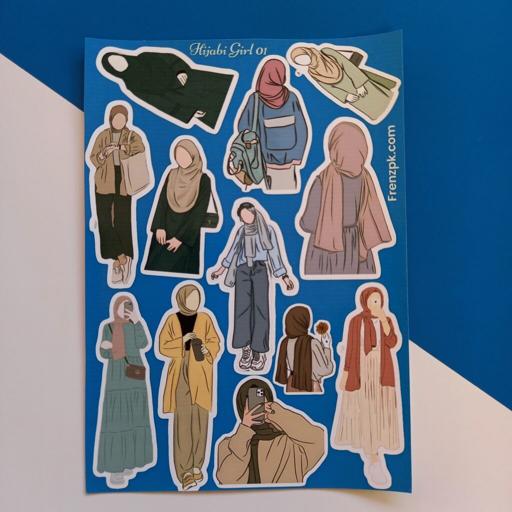 Hijabi Girl 01 - UNCUT sticker sheet A6 size