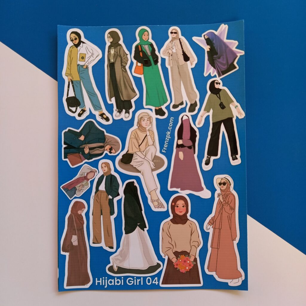 Hijabi Girl 04 - UNCUT sticker sheet A6 size