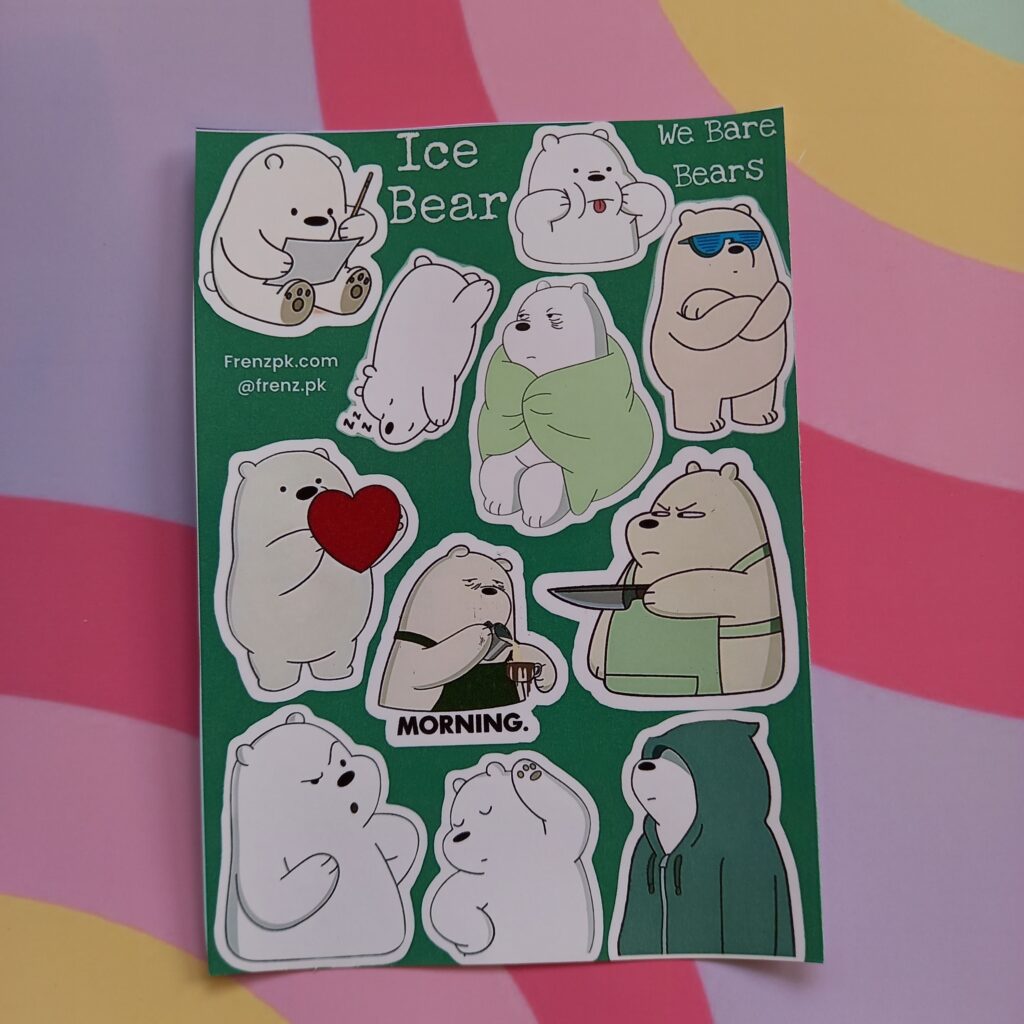 Ice Bear - UNCUT sticker sheet A6 size