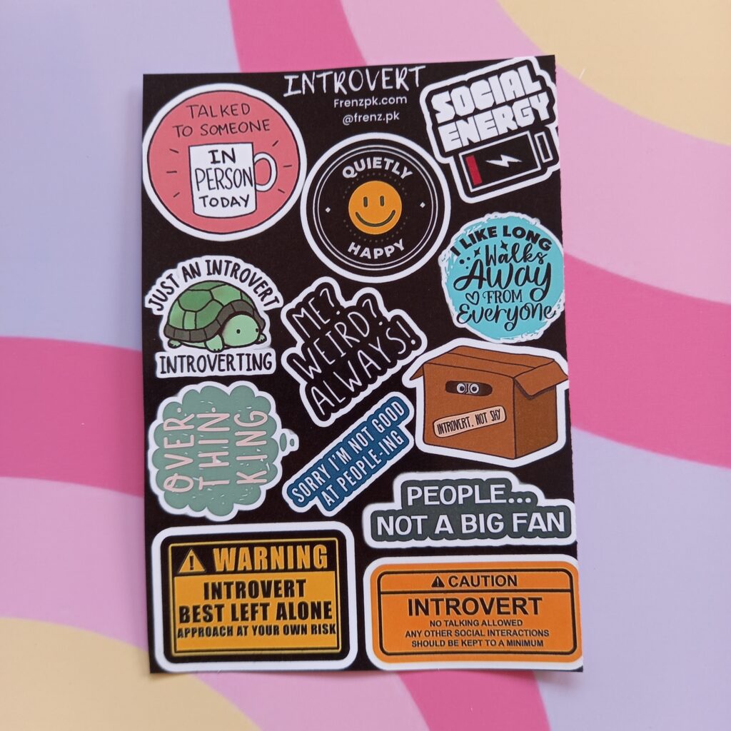Introvert - UNCUT sticker sheet A6 size