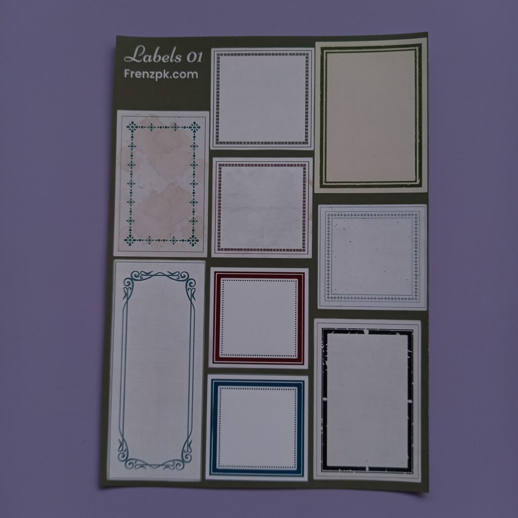 Labels 02 - UNCUT sticker sheet A6 size