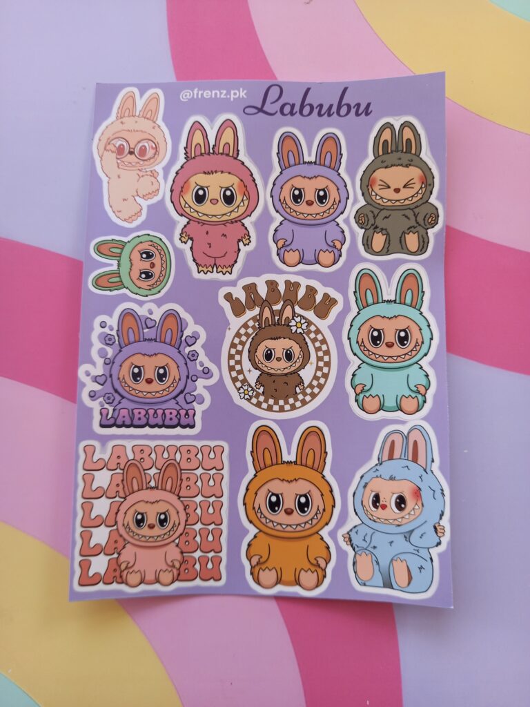 Labubu - UNCUT sticker sheet A6 size