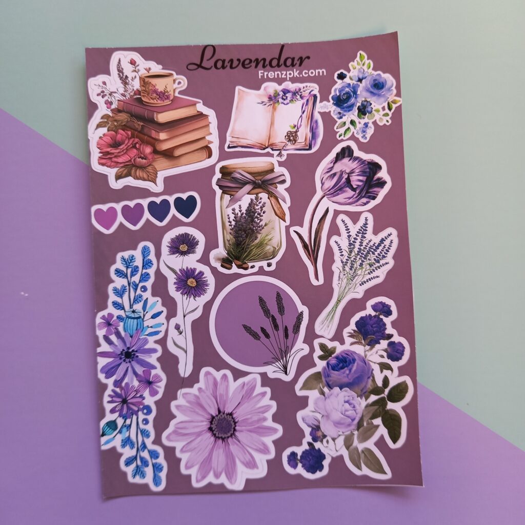 Lavendar - UNCUT sticker sheet A6 size