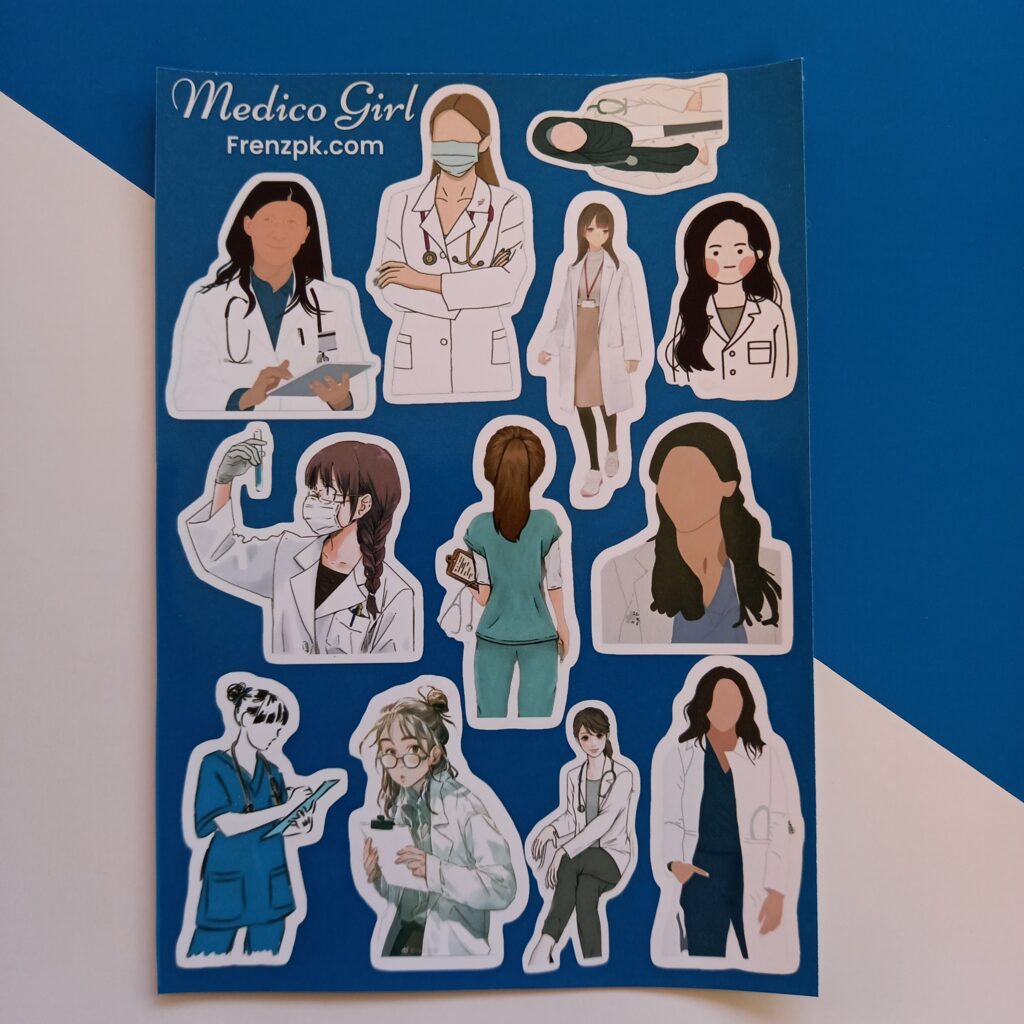 Medico Girl - UNCUT sticker sheet A6 size