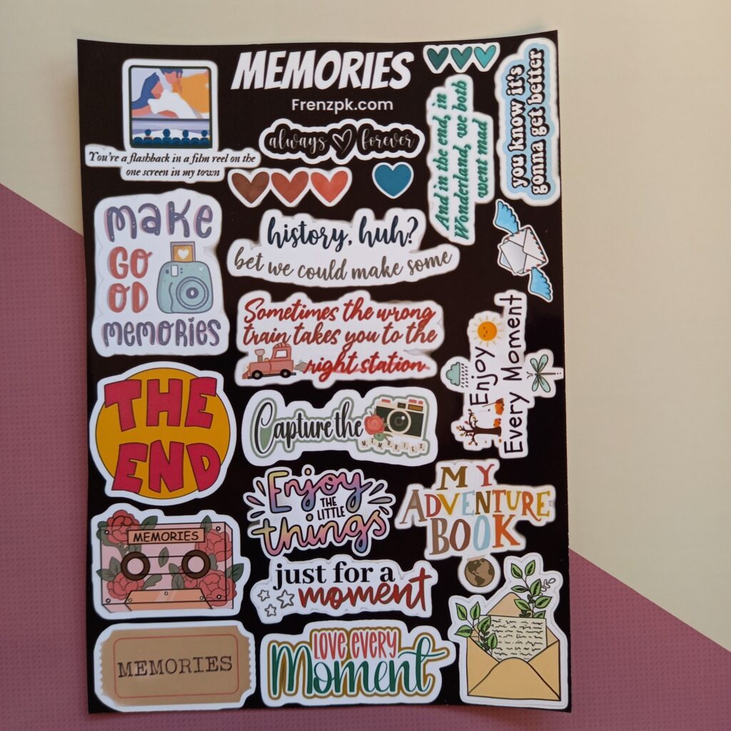 Memories - UNCUT sticker sheet A6 size