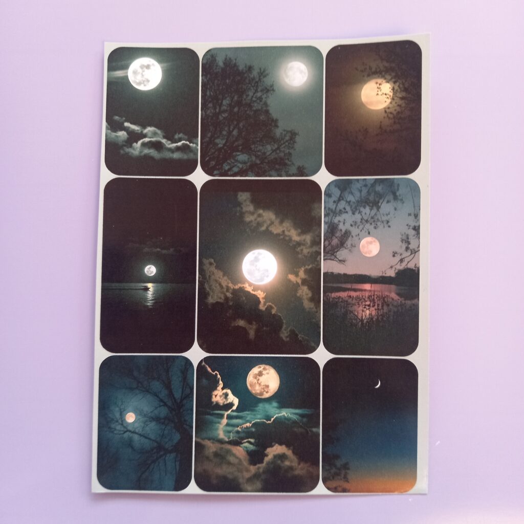 Moon - UNCUT sticker sheet A6 size