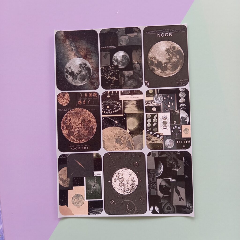 Moon Aesthetic - UNCUT sticker sheet A6 size